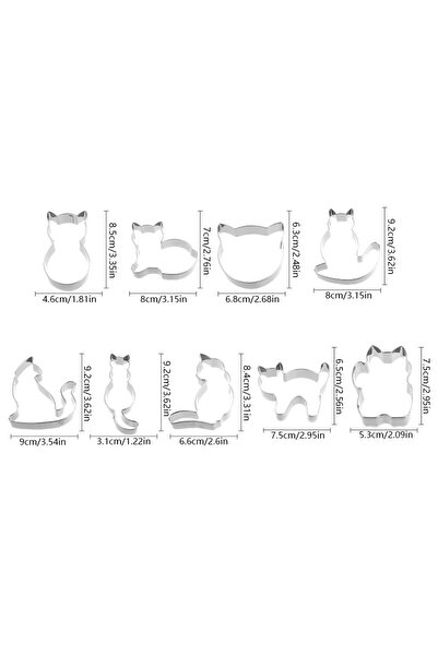 Choice 9PCS 9Pcs Kitten Cat Shaped Cookie Cutters Moulds Pastry Cutter Biscui...