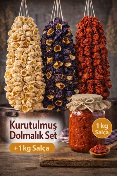 Joker Luxe Yöresel Antep 4’lü Dolmalık Premium Set – Kurutmalık Kabak, Patlıc...