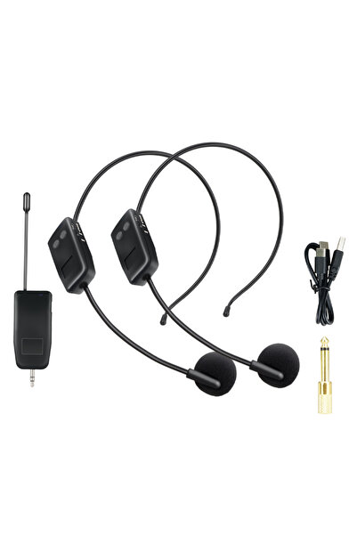 Choice1 ميكروفون لاسلكي HD2 بتردد 2.4 جيجاهرتز لسماعات الرأس ومكبرات الصوت، ع...