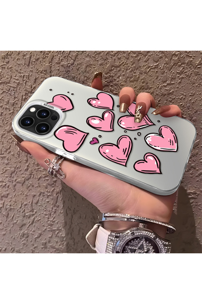 Hontinga حافظة هاتف آيفون 15 برو ماكس متوافقة مع الحواف السيليكونية الصلبة وا...