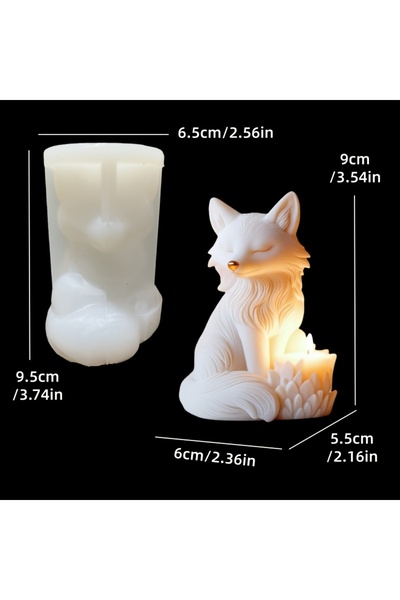 Choice قالب رقم BD0075، قالب سيليكون أنيق على شكل ثعلب، شمعة معطرة على شكل ثع...