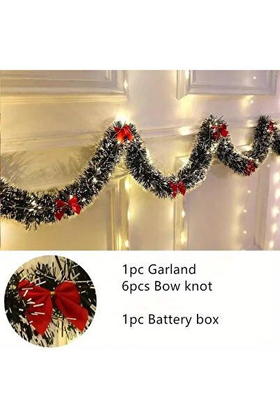 Choice1 زينة عيد الميلاد الحمراء بطول مترين، زينة عيد الميلاد الاصطناعية مع أ...
