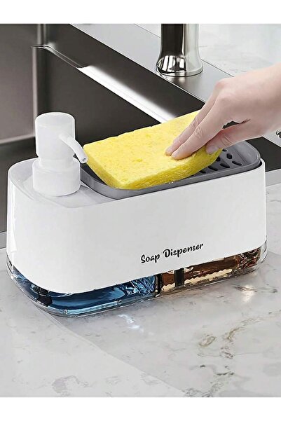 Choice 1pc Dual Soap Dispenser with Sponge Holder Manual Press Soap Box Hand ...