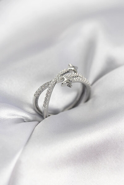 My Reality Fashion خاتم نسائي من حجر الزركون الفضي اللون طراز هالي