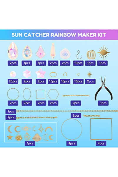 Choice مجموعة أدوات تعليق ستائر الشمس الكريستالية الذهبية، يمكنك صنعها بنفسك،...
