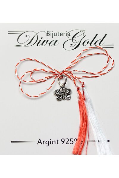 Diva Gold Silver Butterfly Pendant Martisor