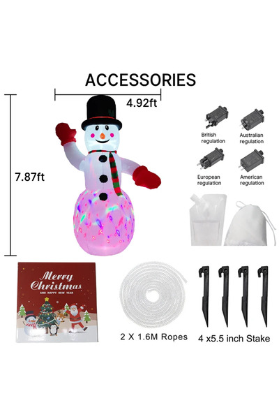 choice2 EU 71DIY2-240QM0071-A 7.8FT Xmas Holiday Inflatable Yard Decor LED Sn...