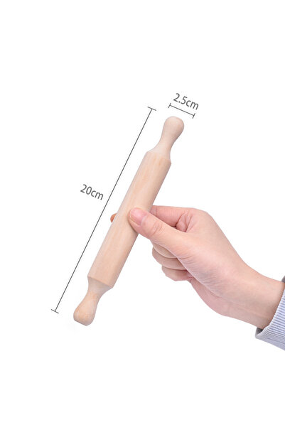 Choice 20X 2.5cm Wooden Mini Rolling Pin for Kids Unpainted Small Dough Rolle...