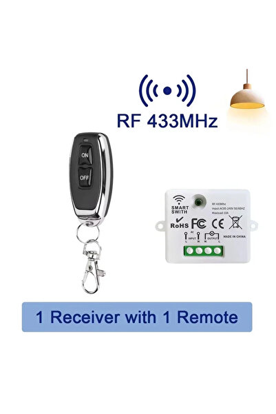 Choice3 1Remote 1Receiver RF 433MHz Wireless Remote Control Light Switch AC 2...