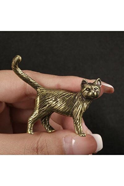 Choice ZX-CWM-1PCS Retro Brass Little Cat Statue Creative Interesting Mini Lo...