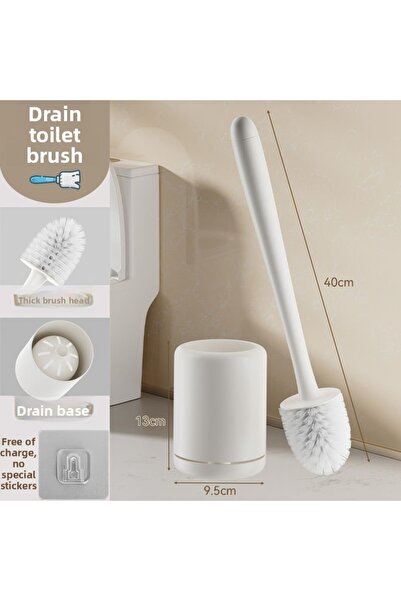 Choice مجموعة فرشاة تنظيف المرحاض البيضاء بدون زوايا ميتة - تصميم للتعليق على...