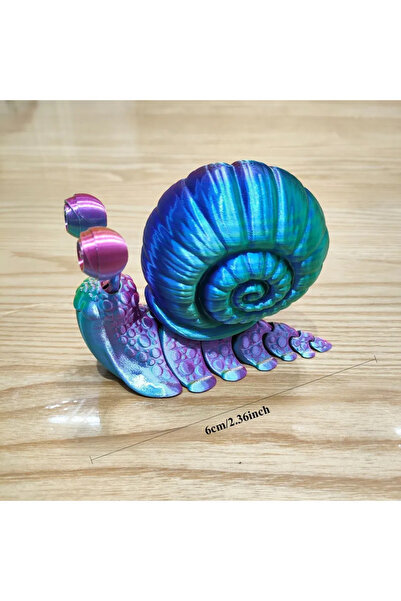 Choice 3D-WN-1PCS Snail 3D Printed Model Sculpture with Movable s, Interior D...