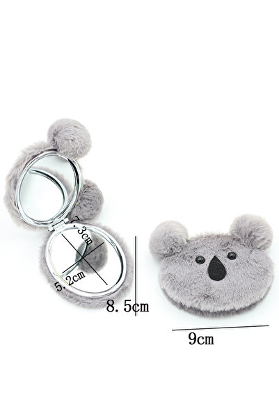 Choice grey Portable Plush Sloth Foldable Makeup Mirror for Outdoor Touch-Ups