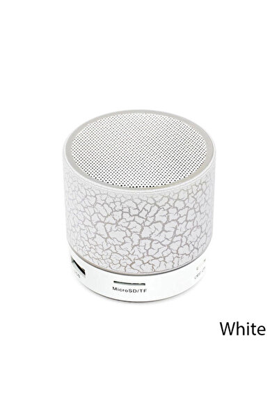 Choice4 مكبر صوت بلوتوث صغير عالمي أبيض اللون، مكبر صوت لاسلكي، إضاءة LED ملو...