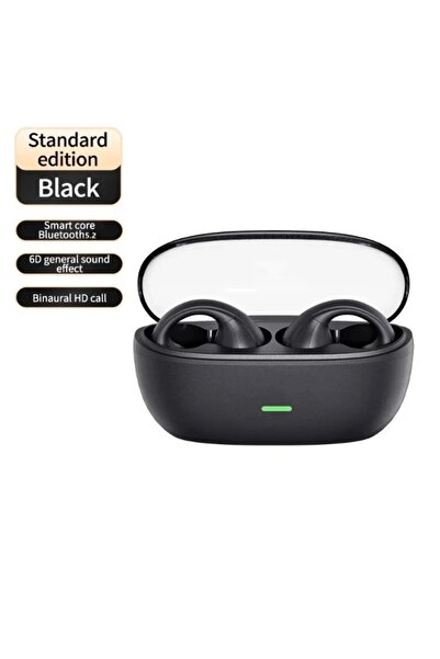 Choice1 سماعات رأس لاسلكية بلوتوث TWS سوداء اللون، مزودة بمشبك للأذن، تدعم ال...