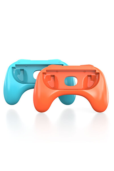 Choice طقم مقابض تحكم برتقالي وأزرق مكون من قطعتين لجهاز نينتندو سويتش 2، حام...