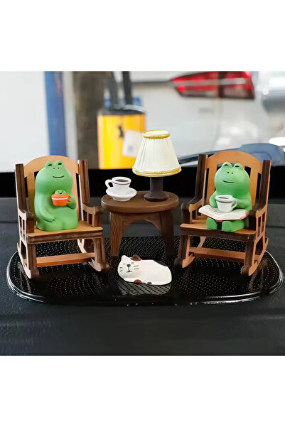 Choice4 ديكورات منزلية لطيفة على شكل ضفدع، كرسي هزاز، تماثيل ضفادع مصغرة، زين...