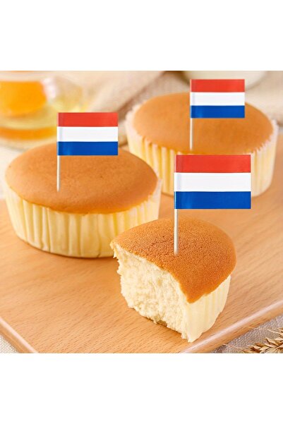 Choice ١٠٠ قطعة من أعلام ورقية هولندية صغيرة لعلامات الجبن، وتزيين الكب كيك، ...