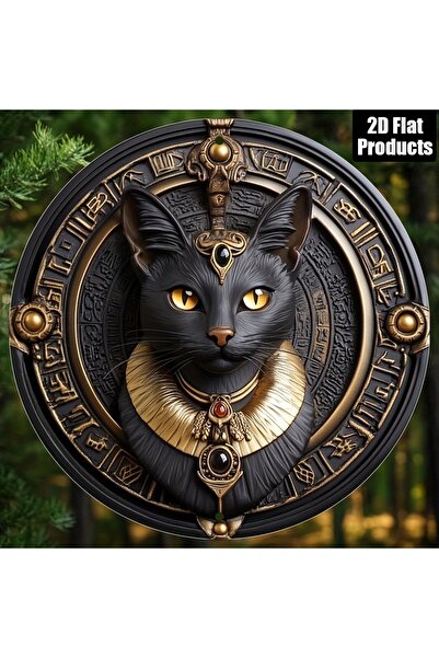 Choice 7.87x7.87in(20x20cm MULTI 2D Flat - 1pc Vintage Egyptian Black Cat Met...