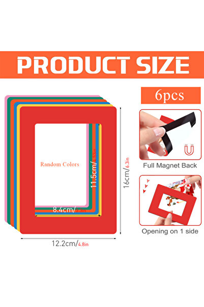 Choice1 Large 6pcs/set Magnetic Photo Frame Magnetic Photo Display Refrigerat...