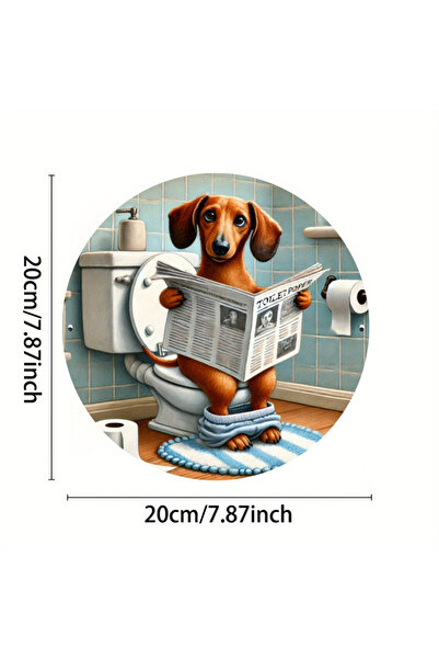 Choice 8x8inch(20x20cm) SKY BLUE [2D Flat] Vintage Humorous Dachshund 8-Inch ...
