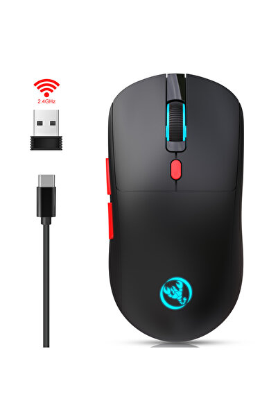 Choice1 Black Rechargeable 2.4G USB Wireless Mouse Adjustable 3600dpi 7 Color...
