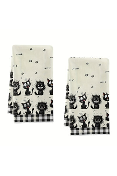 Choice 40X60Cm MULTI 2-Piece Set of Kitten-Themed Kitchen Towels, Dish Towels...