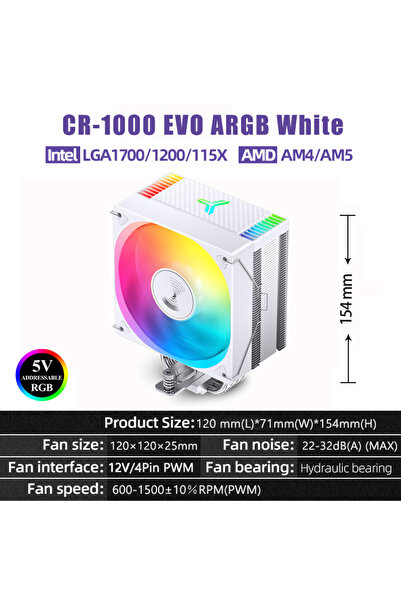 Choice1 A-RGB WHITE CR-1000 EVO ARGB Wh JBO CR-1000 EVO 4 Heat pipes TDP 220W...