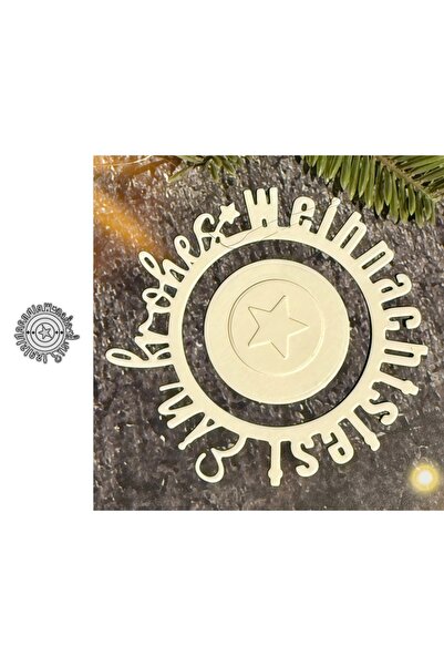 Choice قوالب تقطيع معدنية WL2918 Kreis Ein Frohes Weihnachtsfest مستديرة القط...