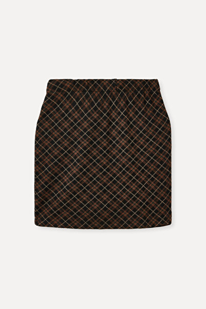 Mudo Plaid Mini Skirt with Elastic Waist