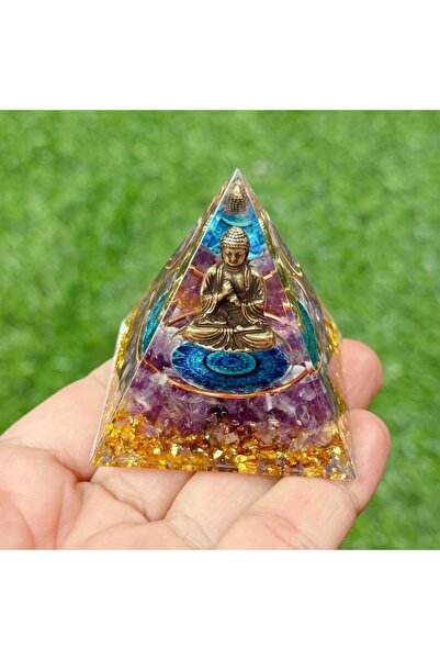 Choice 1 pc 1pc Pyramides Orgonite avec pierres, The Buddha statue of the Pyr...