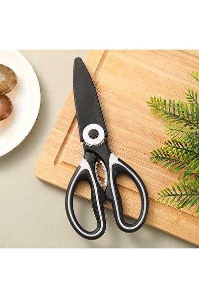 Choice مقص مطبخ منزلي متعدد الوظائف من الفولاذ المقاوم للصدأ باللون الأسود لت...