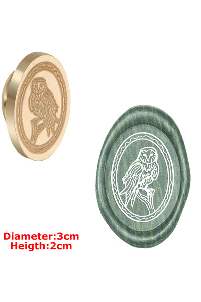 Choice 1 1pc Oval Wax Seal Stamps Owl Snake Cat Paw Mixed Pattern Removable B...