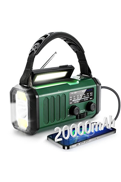 Choice1 Green Hot 20000mAh AM/FM/NOAA Radio Solar Hand Crank Generator Radio ...