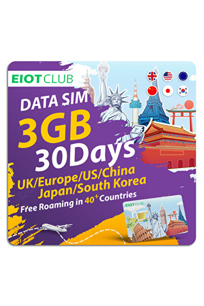 Choice شريحة SIM أوروبية من EIOTCLUB بسعة 3 جيجابايت لمدة 30 يومًا، تغطي الول...