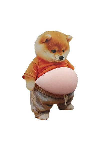 Choice ملصق ثلاثي الأبعاد لبطن كلب شيبا إينو - جرو لطيف يرتدي زيًا برتقاليًا ...