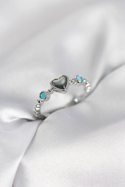 lowell home Silver Color Hematite Stone Women's Ring