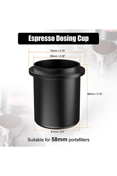 choice2 كوب إسبريسو أسود من إيكابي، مقاس 58 مم، أدوات لتحضير القهوة، متوافق م...