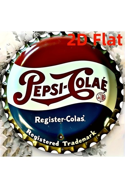 Choice 20x20 TYA21756 8x8" Round Pepsi Bottle Cap Sign - Aluminum "Register C...