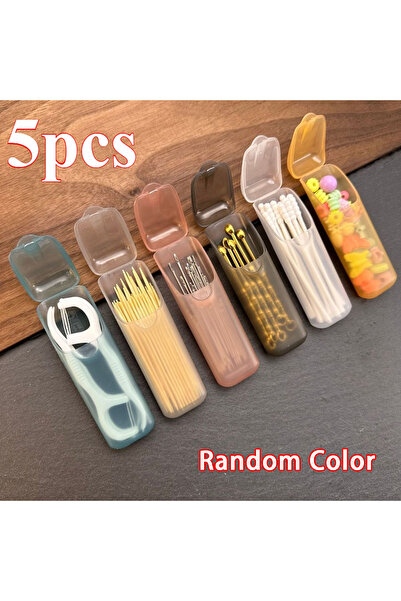 Choice Random Color-5pcs 5Pc Mini Dental Floss & Swab Case Portable Pill Box ...