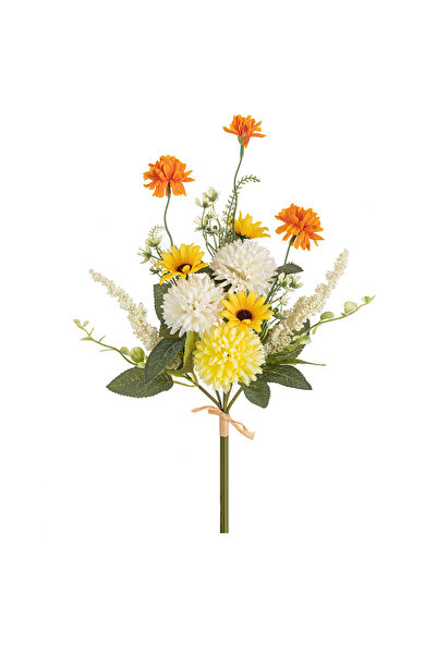 Choice7 قطعة واحدة من الزهور الاصطناعية حرير الصفراء، نصف قطعة من زهور الأقحو...