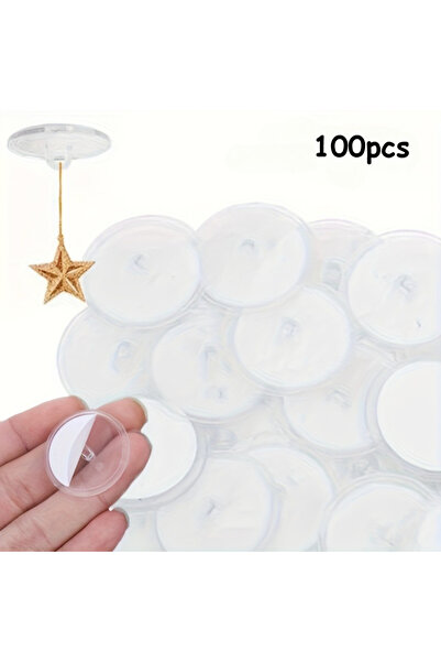 Choice 100pcs 100pcs Mini Transparent Ceiling Hooks | Easy-to-Install, Self-A...