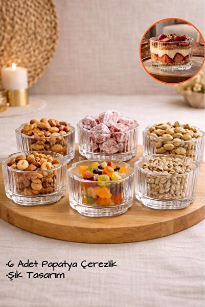 KaraWent Home 6'lı Cam Lokumluk Kahvaltılık Çerezlik - Cam Kahvaltılık Sunum ...