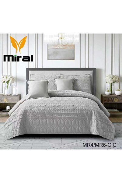 miral Miral Light Touch Compressed Double Bedspread Set, Plain, 6 Pieces