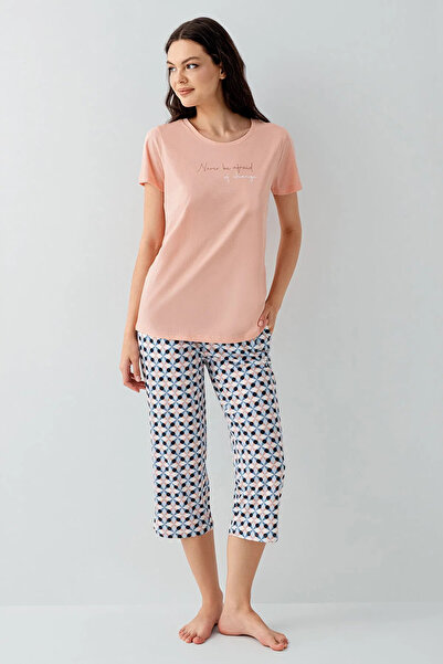 Arnetta Women's Capri Set, Crew Neck, Tube Leg, with Pockets, 50% Cotton 50% ...