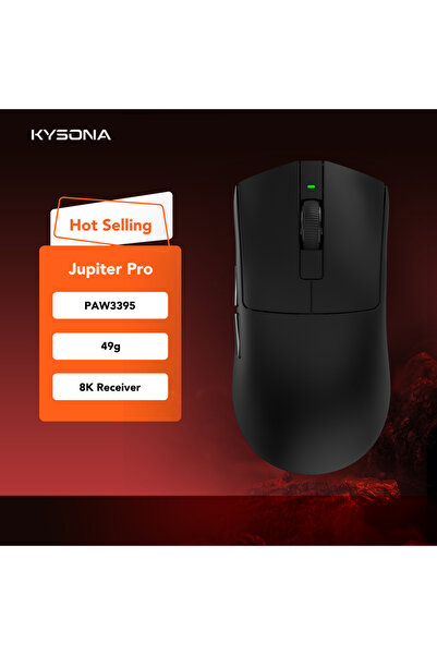 Choice1 Jupiter Pro Black Kysona Jupiter Wireless Mouse PAW3395 Sensor 26000D...