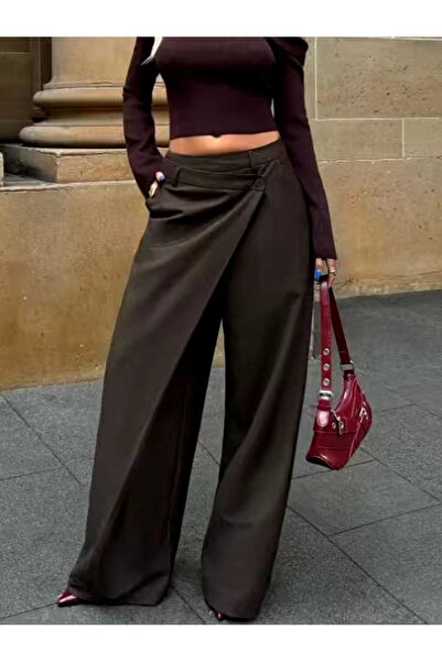 Etos Kadın Trend Model Asimetrik özel Tasarım Yuksek Bel Palazzo Pantolon