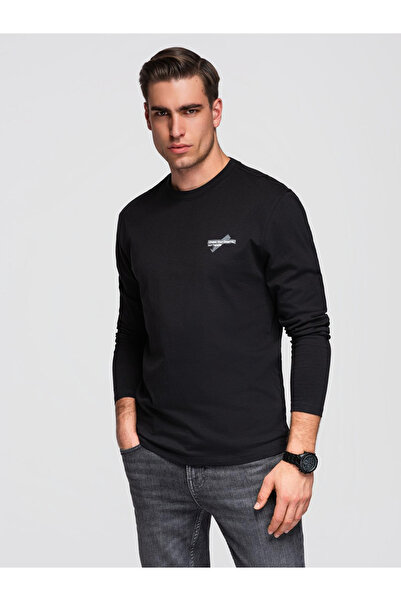 OMBRE Ανδρική Μπλούζα Longsleeve Βαμβακερή με Στρογγυλή Λαιμόκοψη V2 OM-LSPT-...