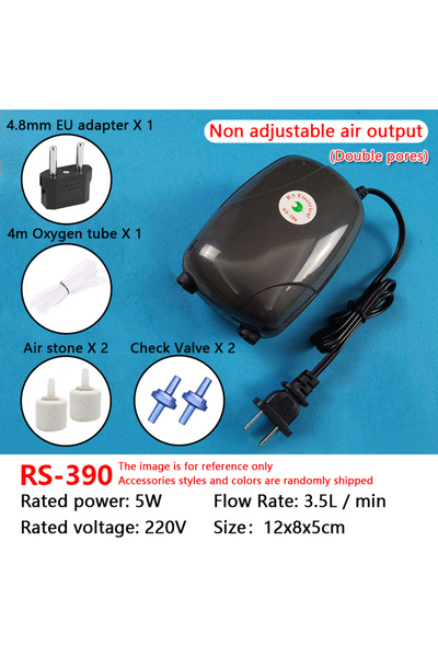 Choice1 EU RS390-5W 1PC Aquarium Air Pump Fish Tank Mini Compressor Single Do...