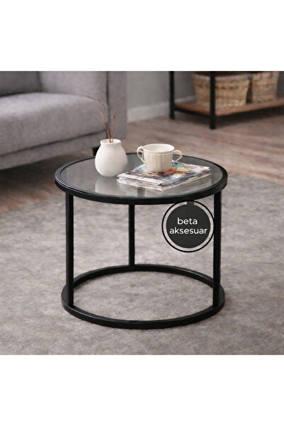 BETA AKSESUAR Beta Yan Sehpa Şeffaf Cam ( Temperli )